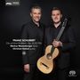 Texte: "FRANZ SCHUBERT Die schöne Müllerin, Op. 25 (D 795) Markus Miesenberger tenor Christian Haimel guitar". Zwei Männer, einer mit Gitarre.