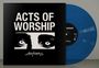 Text: "ACTS OF WORSHIP" und "Actors". Schwarzes Cover mit weißen Augen. Blaue Vinyl-Schallplatte.
