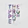 „THE PROPHET“ in großen Buchstaben, mit technischen Zeichnungen im Hintergrund, kreative und moderne Gestaltung.