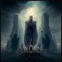 Texte: "SWORN", "NULL: CROWNED THE INFINITE". Eine düstere Figur mit Kapuzen in einer finsteren, mystischen Landschaft.