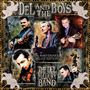 „DEL AND THE BOYS“, „25th Anniversary Deluxe Edition“, „The Del McCoury Band“; fünf Musiker mit Instrumenten, florales Design.