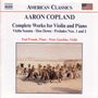 Aaron Copland: Werke für Violine & Klavier, CD