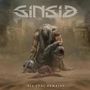 "Sinsid" und "All That Remains". Krieger kniet in Ruinen, hält Schild und Helm, düstere Atmosphäre.