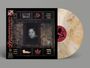 "Dazzling Killmen Face of Collapse" in roter Schrift. Limited Edition Bone Fragment Vinyl. Bild mit Unschärfe, Zähnen und Blättern.