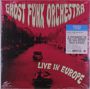 "Ghost Funk Orchestra", "Live in Europe". Im Hintergrund eine rot gefärbte Kanalszene mit Booten.