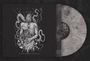 Auf schwarzem Hintergrund eine weiße, abstrakte Kreatur mit vielen Tentakeln, "BLUT AUS NORD" und "THE WORK WHICH TRANSFORMS GOD". Links ist ein Schallplattencover, rechts die zugehörige marmorierte Schallplatte.