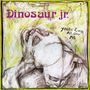 "Dinosaur jr." und "You're Living All Over Me" in lila und schwarzer Schrift über einer skizzenhaften Figur.