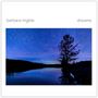 "barbara higbie" links oben, "dreams" rechts oben; Silhouette eines Baumes vor sternenklarem Nachthimmel am See.