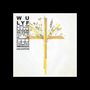 Texte: "WU LYF", "A WAVE THAT WILL NEVER BREAK", "LOVE YOUR FATE", "WORLDUNITE.ORG". Gelbes Kreuz mit Blumen.