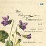 "The Chopin Connection Vol. I, Frédéric Chopin, Charlotte de Rothschild, Inbar Rothschild | piano." Gezeichnete Veilchen. Partitur im Hintergrund.