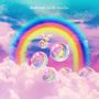 Text: "slothrust parallel timeline". Eine Illustration mit Regenbogen, Wolken und schwebenden Seifenblasen.