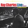 "Ray Charles Live in Concert. The Complete Performance." Ein Mann am Klavier, lächelnd, mit Mikrofon an der Seite.
