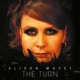 ALISON MOYET: THE TURN. Nahaufnahme einer Frau mit dramatischem Make-up und dunklem Hintergrund.