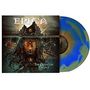 "EPICA" und "The Quantum Enigma" sind oben und unten. Darstellung eines mystischen Gesichts, Vinyl in Blau und Braun.