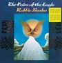 "The Voice of the Eagle", "Robbie Basho". Illustration eines fliegenden Adlers über einem Berg mit wolkigem Himmel.