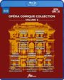 "OPÉRA COMIQUE COLLECTION VOLUME 2" steht über einem stilisierten Gebäude. Namen von Komponisten und Dirigenten sind darunter aufgelistet.