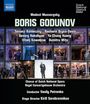 Titel: "Boris Godunov". Namen: Tomasz Konieczny, Raehann Bryce-Davis, Gevorg Hakobyan, Ya-Chung Huang, Vitalij Kowaljow. Bühne mit Menschen in Kostümen.