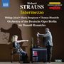 "Richard Strauss Intermezzo" mit Namen von Künstlern und Orchester. Szene mit Frau in Stuhl und Mann an einem Tisch.