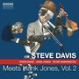 "Steve Davis meets Hank Jones, Vol. 2." Jazz-Collage mit Musikern: Posaunist, Pianist und Bassist, unnatürliche Gesichter.