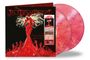 "Rise of the Blood Legion: Greatest Hits" mit Frau in fließendem Rot und Händen. Zwei rosa Schallplatten.