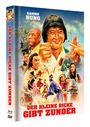 "Der kleine Dicke gibt Zunder", "Sammo Hung". Illustration mit kämpfenden Charakteren und einem lächelnden Mann im Vordergrund.