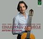 COULEURS DU XXE SIÈCLE, ANTOINE GUERRERO. Mann mit Gitarre, hellgrauer Hintergrund, Logo oben rechts.