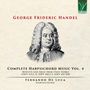 "George Frideric Handel" und weitere Details, gefolgt von einer Zeichnung eines Mannes mit lockiger Perücke, rechts oben Logo.