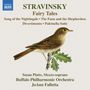 "STRAVINSKY Fairy Tales" steht oben. Ein Vogel sitzt auf einem Zweig. Darunter: "Susan Platts", "Buffalo Philharmonic Orchestra".