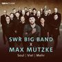 Text: SWR Big Band x Max Mutzke: Soul, Viel, Mehr.  
Eine Gruppe von Menschen steht dicht zusammen.