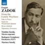 Texte: Eugene Zádor, From the Lonely Wayfarer, Ode to Peace, Suite for Woodwind Quintet, Brass Quintet, Miniature Overture. Links Text, rechts ein historisches Porträt.
