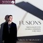 Texte: "Fusions", "Nikolai Kapustin", "George Gershwin", "Earl Wild", "Nikolay Medvedev". Ein Mann in dunkler Kleidung steht vor einer Wand.