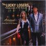 "The Lucky Losers w/ Cathy Lemons & Phil Berkowitz, Arrival, with special guests Danny Caron & Kid Anderson." Zwei Personen elegant gekleidet.