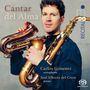 „Cantar del Alma“ und „Carlos Gimenez, Saxophon“ steht darauf. Ein Mann hält zwei Saxophone, Logo rechts oben.