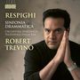 Aufschrift: Respighi, Sinfonia Drammatica, Orchestra Sinfonica Nazionale della RAI, Robert Trevino. Nahaufnahme eines Mannes.