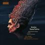 Logo "ONDINE". Namen: Kaija Saariaho, Anu Komsi, Sakari Oramo. Illustration: Gesicht mit verwobenen Haaren, dunkler Hintergrund.