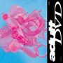 Text: "Adult DVD", "33 RPM", "FPE800". Collage aus rosa Spielzeugobjekten auf blauem Hintergrund.