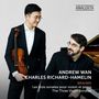 ANALAKTA, Andrew Wan, Charles Richard-Hamelin, Brahms. Zwei Männer in Anzügen, einer mit Geige, der andere am Klavier.