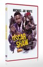 DVD-Cover mit "MICHAEL JAI WHITE" oben, "OSCAR SHAW" groß in Gelb. Verschiedene Figuren mit Waffen und ein Auto sind abgebildet.
