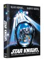 Oben: "Klaus Kinski", "Harvey Keitel". Unten: "Star Knight". Sci-Fi-Motiv: Ritter, Burg und Frau in einem futuristischen Helm.