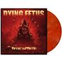 Text: "DYING FETUS" oben, "REIGN SUPREME" unten. Illustration: Skelett auf einem Thron aus Schädeln, düsteres Rot.