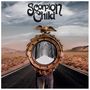 Text: "Scorpion Child". Illustration mit Spiegel auf einer Straße, die eine winterliche Landschaft reflektiert.