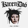 Oben steht "Karen Dio", unten "Flags & My World". Zentral ein kunstvolles Porträt einer Frau mit auffälliger Frisur.