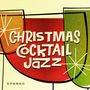 Text: "Christmas Cocktail Jazz". Illustration mit stilisierten, bunten Cocktailgläsern und retro Schrift.