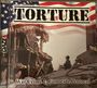 "TORTURE" groß, "War Crime 2: Genocide Protocol". Trümmerlandschaft mit einem Kind sitzend, USA-Flagge oben.