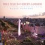 "Pablo Ziegler meets Roberta Gambarini" steht oben, mit "Love Letters from Buenos Aires" und "Blues Porteño" darunter. Ein zentraler Obelisk, umgeben von Stadtstraßen bei Dämmerung.