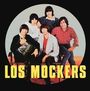 Text: "LOS MOCKERS" in gelber Schrift. Fünf Männer in entspannter Pose, einige sitzen, andere stehen. Retro-Stil.