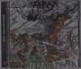 Text: "HIRAX HATE, FEAR AND POWER". Illustration von drei schreienden Gestalten vor einer Explosionswolke.