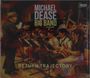 "MICHAEL DEASE BIG BAND" und "RETURN TRAJECTORY" sind in großen Buchstaben zu sehen. Illustration: Dirigent und Blasmusiker.