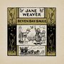 "JANE WEAVER," "SEVEN DAY SMILE," Illustration: Kinder, Ziege, Vögel, Postkutsche, Pflanzen und Sterne in Art Nouveau-Stil.