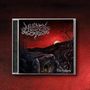 Oben unleserlicher Bandname, unten "Verborgen". Rote Abenddämmerung über einer mystischen Landschaft mit Grabhügel.
